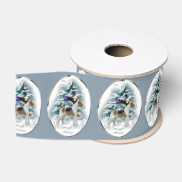 Wire Fox Terrier Kerstmis Grosgrain Lint
