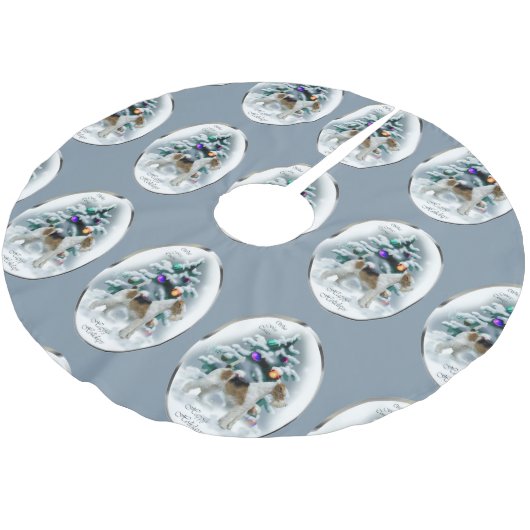 Wire Fox Terrier Kerstmis Kerstboom Rok (Gekanteld)