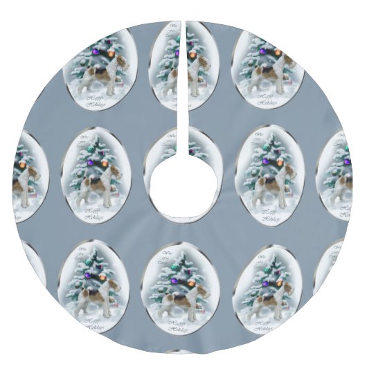 Wire Fox Terrier Kerstmis Kerstboom Rok (Voorkant)