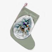 Wire Fox Terrier Kerstmis Kleine Kerstsok (Voorkant (Hangend))