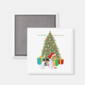 Wire Fox Terrier Kerstmis Magneet (Voorkant / Achterkant)