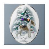 Wire Fox Terrier Kerstmis Tegeltje (Voorkant)