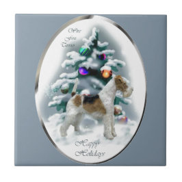 Wire Fox Terrier Kerstmis Tegeltje
