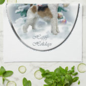 Wire Fox Terrier Kerstmis Theedoek (Gevouwen)
