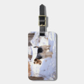 Wire Fox Terrier Laat het sneeuwen Kerstmis Bagagelabel (Voorkant verticaal)