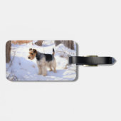 Wire Fox Terrier Laat het sneeuwen Kerstmis Bagagelabel (Achterkant horizontaal)