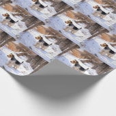 Wire Fox Terrier Laat het sneeuwen Kerstmis Cadeaupapier (Hoek)