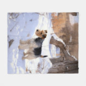 Wire Fox Terrier Laat het sneeuwen Kerstmis Fleece Deken (Voorkant (Horizontaal))