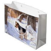 Wire Fox Terrier Laat het sneeuwen Kerstmis Groot Cadeauzakje (Achterkant Gekanteld)