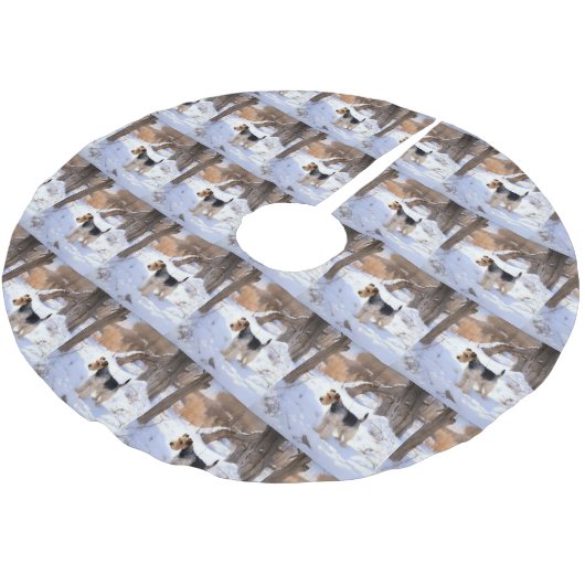 Wire Fox Terrier Laat het sneeuwen Kerstmis Kerstboom Rok (Gekanteld)
