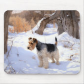 Wire Fox Terrier Laat het sneeuwen Kerstmis Muismat (Voorkant)