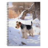 Wire Fox Terrier Laat het sneeuwen Kerstmis Notitieboek (Voorkant)