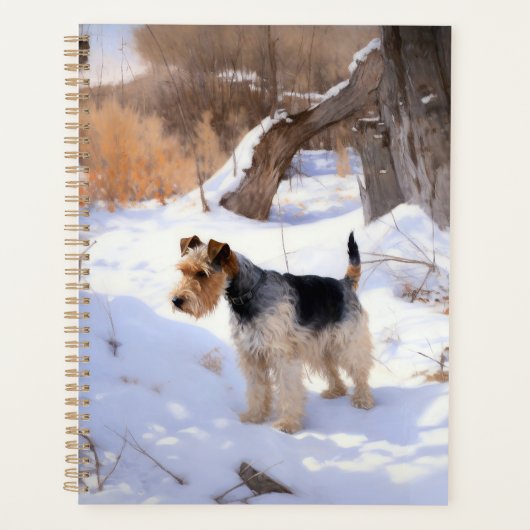 Wire Fox Terrier Laat het sneeuwen Kerstmis Planner (Voorkant)