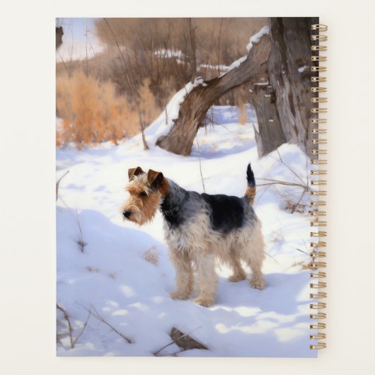 Wire Fox Terrier Laat het sneeuwen Kerstmis Planner (Achterkant)