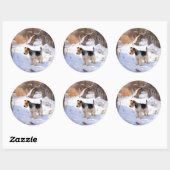 Wire Fox Terrier Laat het sneeuwen Kerstmis Ronde Sticker (Vel)