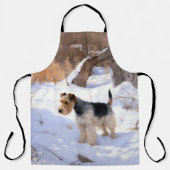 Wire Fox Terrier Laat het sneeuwen Kerstmis Schort (Voorkant)