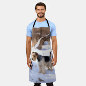 Wire Fox Terrier Laat het sneeuwen Kerstmis Schort (Gedragen)