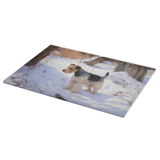 Wire Fox Terrier Laat het sneeuwen Kerstmis Snijplank (Hoek)