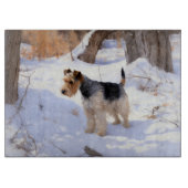 Wire Fox Terrier Laat het sneeuwen Kerstmis Snijplank (Voorkant)