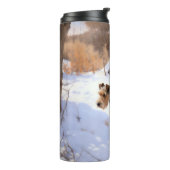 Wire Fox Terrier Laat het sneeuwen Kerstmis Thermosbeker (Gedraaid links)