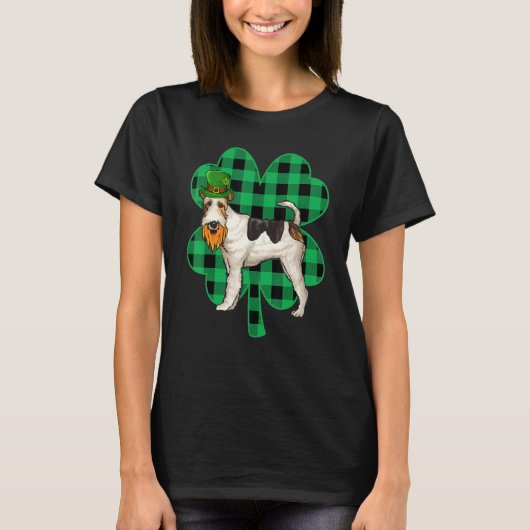 Wire Fox Terrier Leprechaun St Patricks Day Lucky T-shirt (Voorkant)