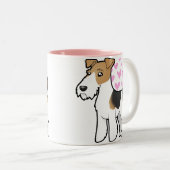 Wire Fox Terrier Love Tweekleurige Koffiemok (Voorkant rechts)