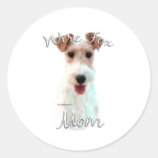 Wire Fox Terrier Ma 2 Ronde Sticker (Voorkant)