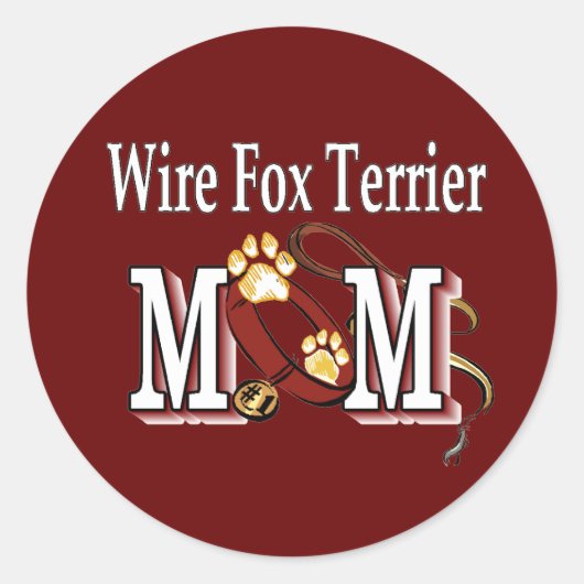 Wire Fox Terrier Ma Gifts Ronde Sticker (Voorkant)