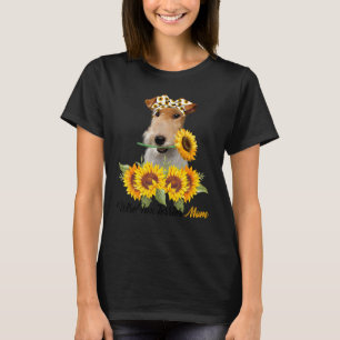 Wire Fox Terrier Ma Sunflower Summer Dog mama T-shirt