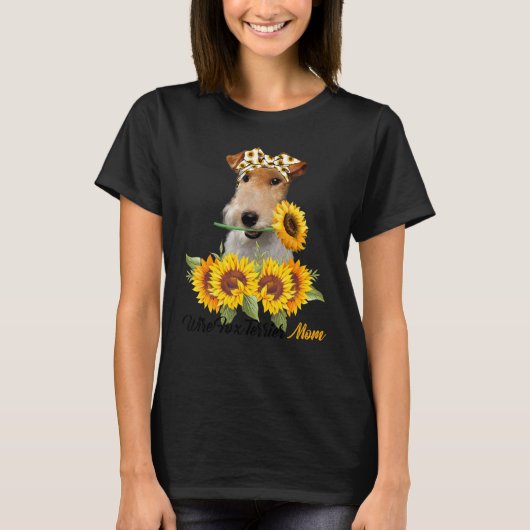 Wire Fox Terrier Ma Sunflower Summer Dog mama T-shirt (Voorkant)