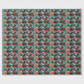 Wire Fox Terrier met Hart Rozen Valentijnsdag Cadeaupapier (Vlak)