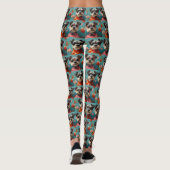 Wire Fox Terrier met Hartrozen Valentijnsdag Leggings (Achterkant)