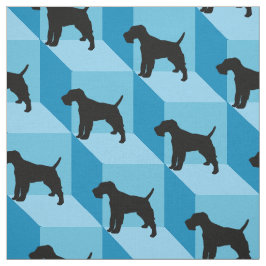 Wire Fox Terrier op blauwe kubussen Stof