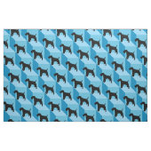 Wire Fox Terrier op blauwe kubussen Stof (Fat Quarter)