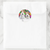 Wire Fox Terrier Open Gifts Kerstmis Ronde Sticker (Tas)