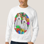 Wire Fox Terrier Open Gifts Kerstmis Trui (Voorkant)