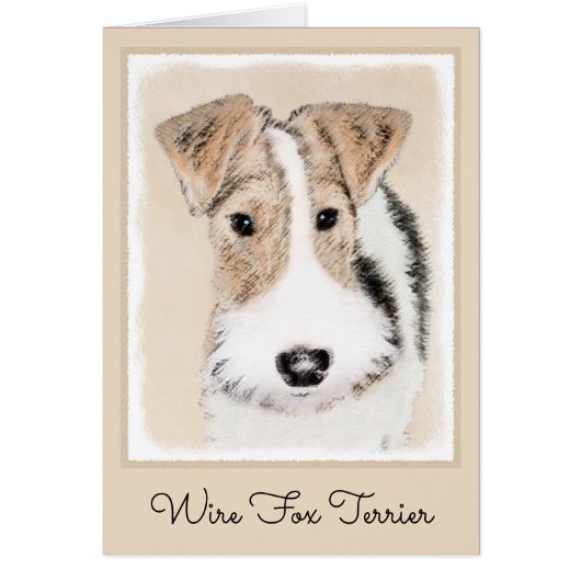 Wire fox terrier Painting - Cute Original Dog Art (Voorkant)