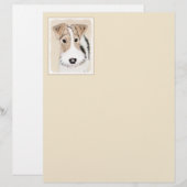 Wire fox terrier Painting - Cute Original Dog Art (Voorkant / Achterkant)