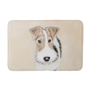 Wire fox terrier Painting - Cute Original Dog Art Badmat