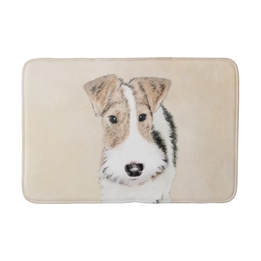 Wire fox terrier Painting - Cute Original Dog Art Badmat (Voorkant)