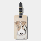Wire fox terrier Painting - Cute Original Dog Art Bagagelabel (Voorkant verticaal)