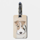 Wire fox terrier Painting - Cute Original Dog Art Bagagelabel (Achterkant verticaal)