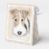 Wire fox terrier Painting - Cute Original Dog Art Bedankdoosjes (Achterkant)