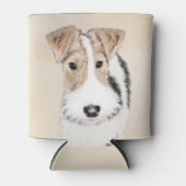 Wire fox terrier Painting - Cute Original Dog Art Blikjeskoeler (Voorkant)