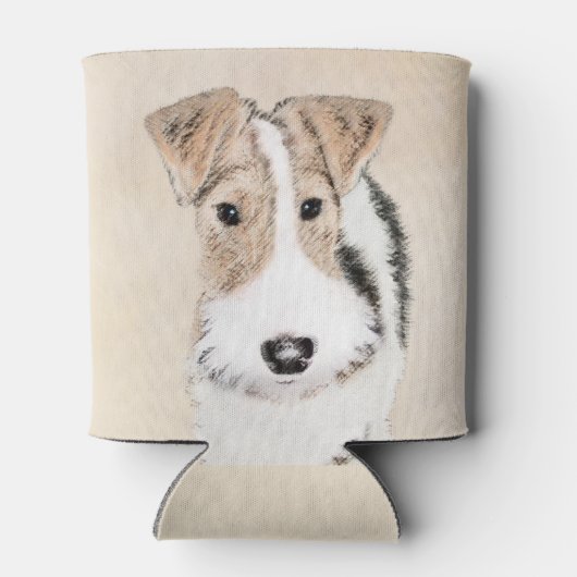 Wire fox terrier Painting - Cute Original Dog Art Blikjeskoeler (Achterkant)