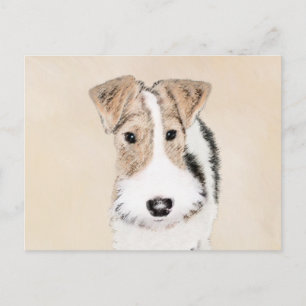 Wire fox terrier Painting - Cute Original Dog Art Briefkaart
