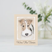 Wire fox terrier Painting - Cute Original Dog Art Briefkaart (Staand voorkant)