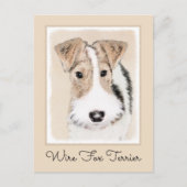 Wire fox terrier Painting - Cute Original Dog Art Briefkaart (Voorkant)