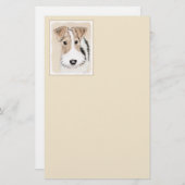 Wire fox terrier Painting - Cute Original Dog Art Briefpapier (Voorkant / Achterkant)