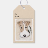 Wire fox terrier Painting - Cute Original Dog Art Cadeaulabel (Voorkant)